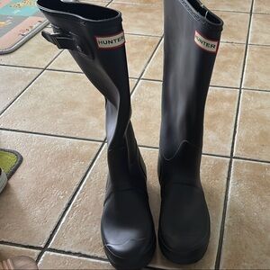 Hunter Black Tall Rain Boots